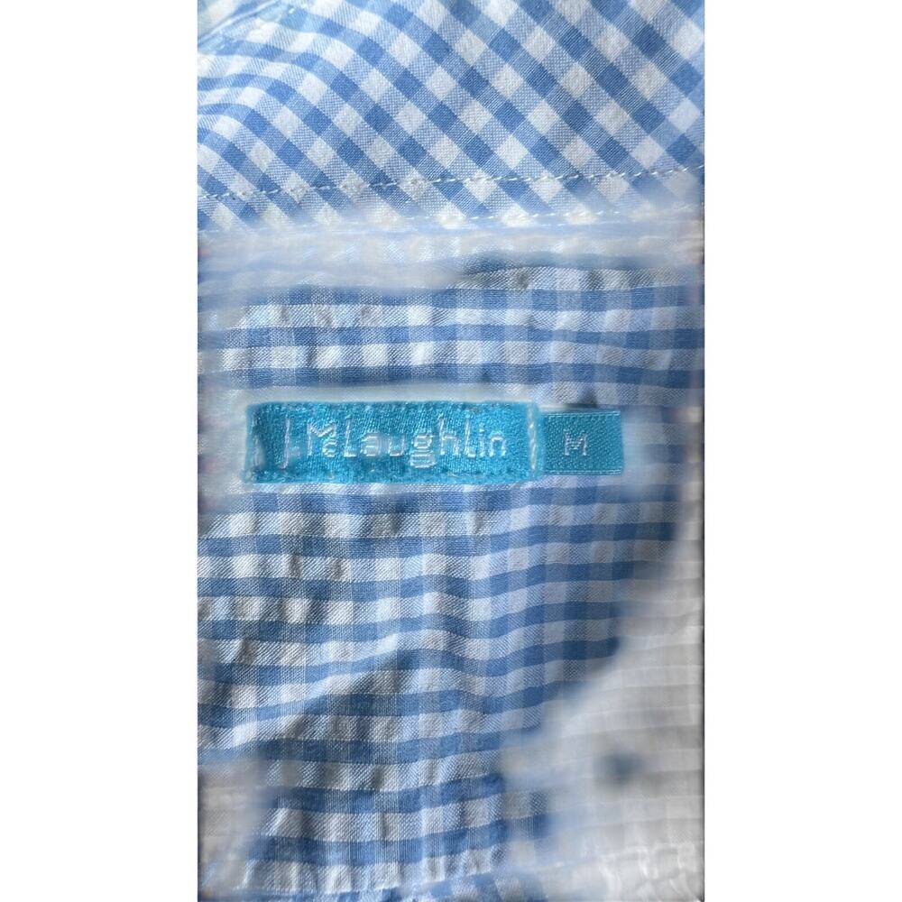 đź’™McLaughlin M Blue Gingham Button Down Shirt Classic Preppy Modern Prep Layer - Picture 4 of 4